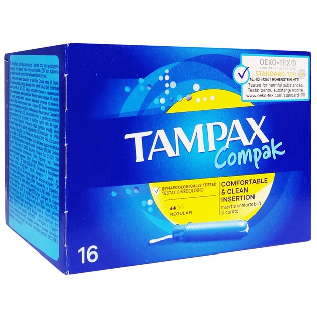 Tampax Compak Regular 16 Τεμάχια Tampax Compak Regular 16 Τεμάχια