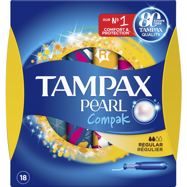 Tampax Compak Pearl Regular Για Μικρή Έως Μέτρια Ροή 18 τεμάχια Tampax Compak Pearl Regular Για Μικρή Έως Μέτρια Ροή 18 τεμάχια