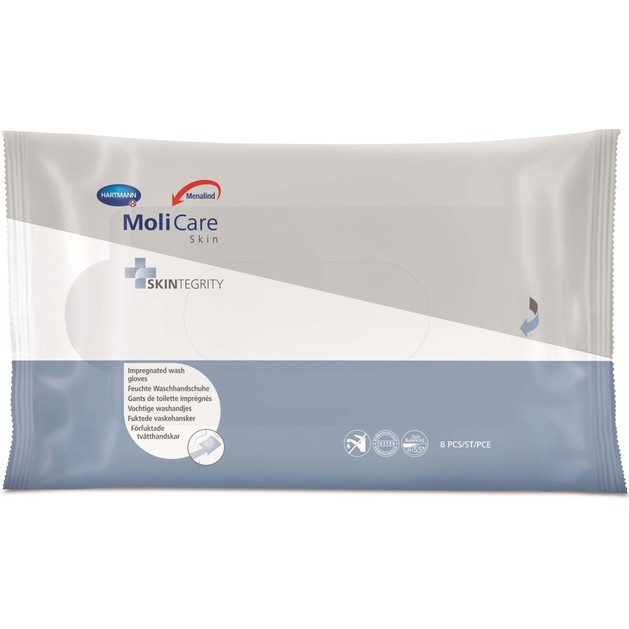 Hartmann Menalind Molicare Skintegrity Impregnated Wash Gloves Προεμποτισμένα Γάντια Καθαρισμού Σώματος σε Κατάκλιση 8 Τεμάχια Hartmann Menalind Molicare Skintegrity Impregnated Wash Gloves Προεμποτισμένα Γάντια Καθαρισμού Σώματος σε Κατάκλιση 8 Τεμάχια