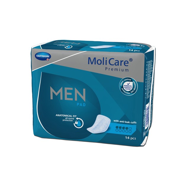 Hartmann MoliCare Premium Men Pad Επιθέματα Ακράτειας για Άντρες 4 Σταγόνες 14 Τεμάχια Hartmann MoliCare Premium Men Pad Επιθέματα Ακράτειας για Άντρες 4 Σταγόνες 14 Τεμάχια