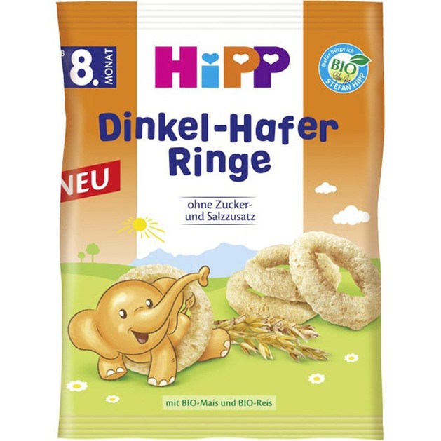 Hipp Δαχτυλίδια με Όλυρα & Βρώμη από τον 8ο Μήνα 30gr Hipp Δαχτυλίδια με Όλυρα & Βρώμη από τον 8ο Μήνα 30gr
