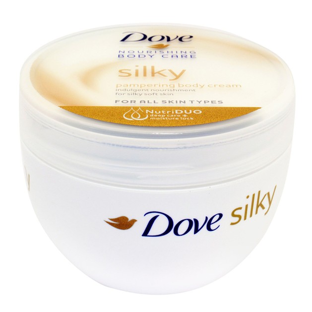 Dove Silky Nourishment Pampering Body Cream Ενυδατική Κρέμα Σώματος που Αφήνει την Επιδερμίδα Απαλή σαν Μετάξι 300ml Dove Silky Nourishment Pampering Body Cream Ενυδατική Κρέμα Σώματος που Αφήνει την Επιδερμίδα Απαλή σαν Μετάξι 300ml
