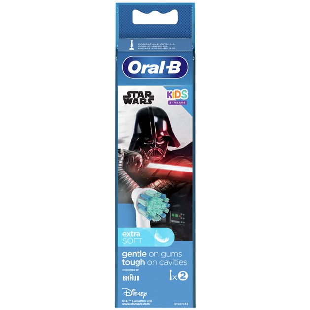 Oral-B Kids Star Wars Toothbrush Heads 3+ Years Extra Soft 2 Τεμάχια Oral-B Kids Star Wars Toothbrush Heads 3+ Years Extra Soft 2 Τεμάχια