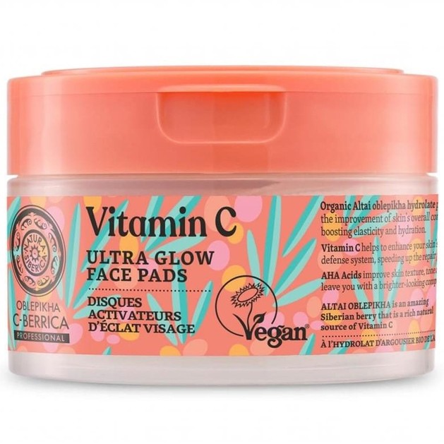 Natura Siberica Oblepikha C-Berrica Vitamin C Ultra Glow Face Pads 20 Τεμάχια Natura Siberica Oblepikha C-Berrica Vitamin C Ultra Glow Face Pads 20 Τεμάχια