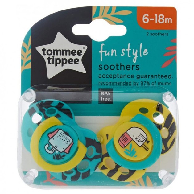 Tommee Tippee Fun Style Orthodontic Soothers 6-18m Κωδ 433471, 2 Τεμάχια Tommee Tippee Fun Style Orthodontic Soothers 6-18m Κωδ 433471, 2 Τεμάχια