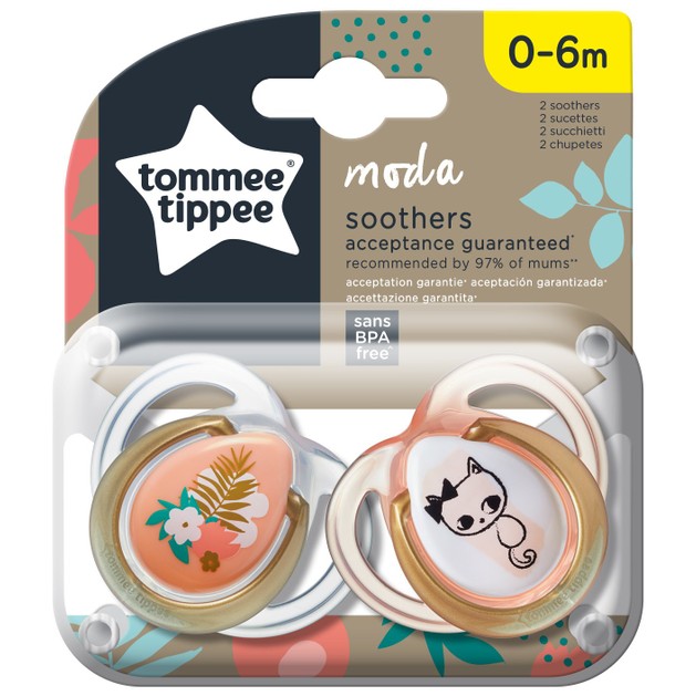 Tommee Tippee Moda Soothers 0-6m Κωδ 433487, 2 Τεμάχια Tommee Tippee Moda Soothers 0-6m Κωδ 433487, 2 Τεμάχια