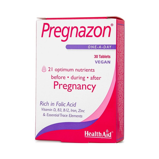 Health Aid Pregnazon Συμπλήρωμα Διατροφής Για Όλα Τα Στάδια Της Εγκυμοσύνης 30tabs Health Aid Pregnazon Συμπλήρωμα Διατροφής Για Όλα Τα Στάδια Της Εγκυμοσύνης 30tabs