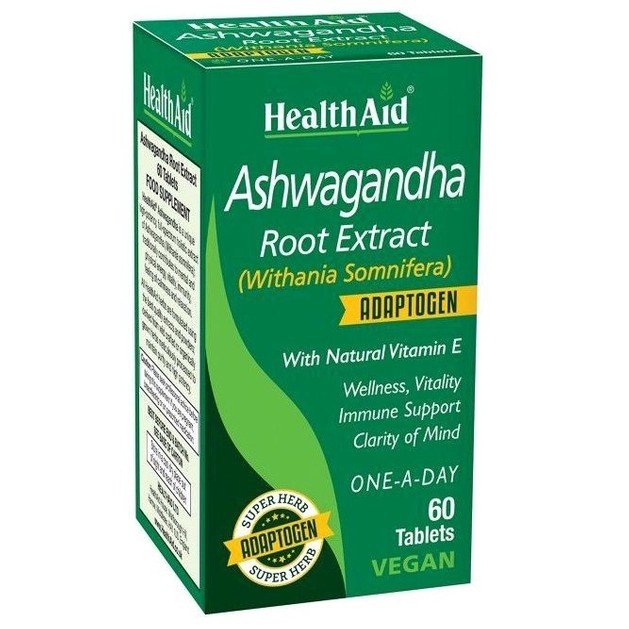 Health Aid Ashwagandha Root Extract για Ηρεμία, Ενέργεια & Υποστήριξη του Ανοσοποιητικού 60tabs Health Aid Ashwagandha Root Extract για Ηρεμία, Ενέργεια & Υποστήριξη του Ανοσοποιητικού 60tabs