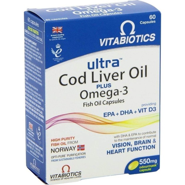 Vitabiotics Ultra Cod Liver Oil Plus Omega 3 60caps Vitabiotics Ultra Cod Liver Oil Plus Omega 3 60caps