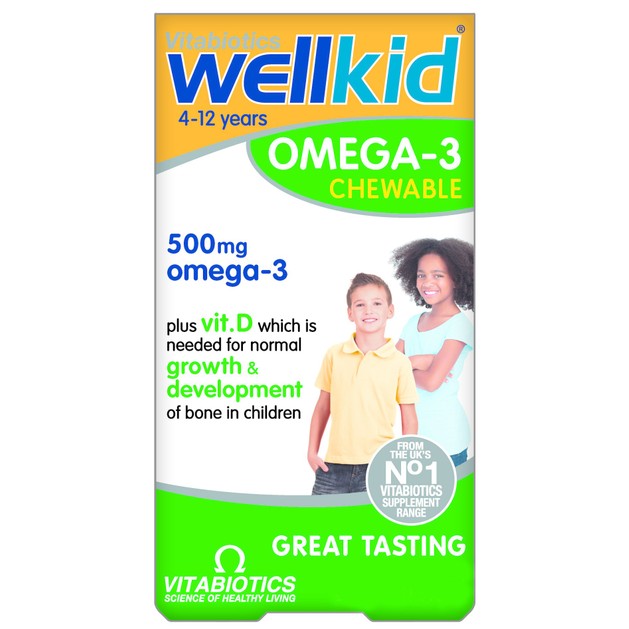 Vitabiotics Wellkid Omega 3 500mg 60 chewable tabs Vitabiotics Wellkid Omega 3 500mg 60 chewable tabs