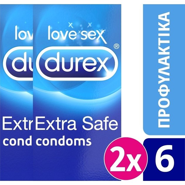 Durex Πακέτο Προσφοράς Extra Safe Πολύ Ανθεκτικά Προφυλακτικά 2 x 6 Τεμάχια σε Ειδική Τιμή Durex Πακέτο Προσφοράς Extra Safe Πολύ Ανθεκτικά Προφυλακτικά 2 x 6 Τεμάχια σε Ειδική Τιμή