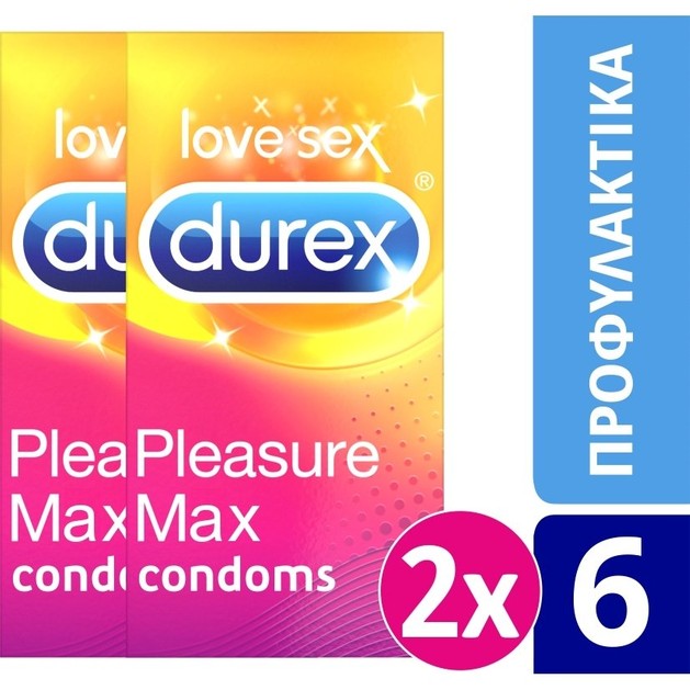 Durex Πακέτο Προσφοράς Pleasuremax Προφυλακτικά, Μέγιστη Διέγερση με Ανάγλυφες Κουκίδες & Ραβδώσεις 2 x 6 Τεμάχια σε Ειδική Τιμή Durex Πακέτο Προσφοράς Pleasuremax Προφυλακτικά, Μέγιστη Διέγερση με Ανάγλυφες Κουκίδες & Ραβδώσεις 2 x 6 Τεμάχια σε Ειδική Τιμή
