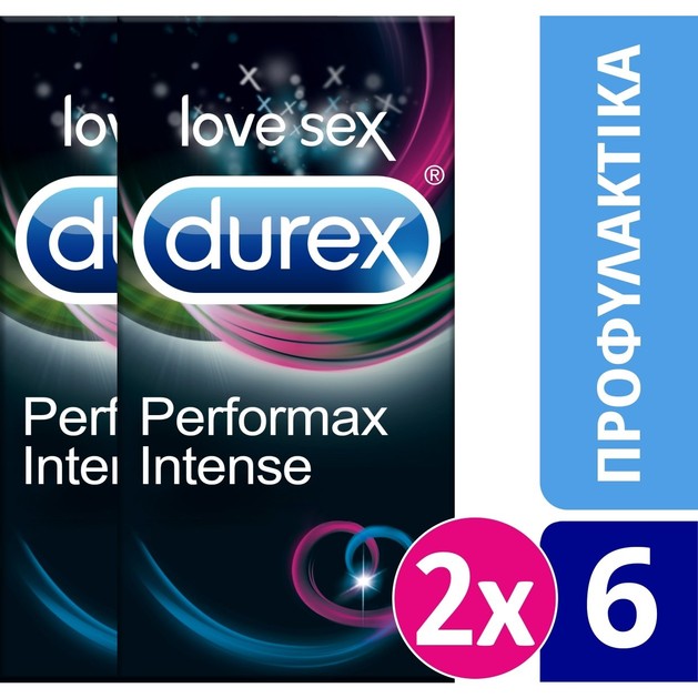 Durex Πακέτο Προσφοράς Performax Intense Προφυλακτικά με Λιπαντικό & Επιβραδυντικό, Αμοιβαία Κορύφωση 2x6 Τεμάχια σε Ειδική Τιμή Durex Πακέτο Προσφοράς Performax Intense Προφυλακτικά με Λιπαντικό & Επιβραδυντικό, Αμοιβαία Κορύφωση 2x6 Τεμάχια σε Ειδική Τιμή