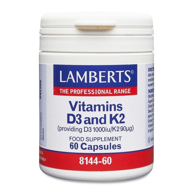 Lamberts Vitamins D3 1000iu & K2 90μg 60caps Lamberts Vitamins D3 1000iu & K2 90μg 60caps