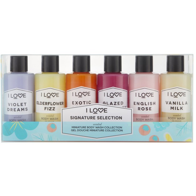 I love... Body Wash Collection, Violet Dreams,Elderflower Fizz,Exotic Fruits,Glazed Raspberry,Englsh I love... Body Wash Collection, Violet Dreams,Elderflower Fizz,Exotic Fruits,Glazed Raspberry,Englsh