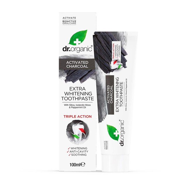 Dr Organic Extra Whitening Charcoal Toothpaste 100ml Dr Organic Extra Whitening Charcoal Toothpaste 100ml