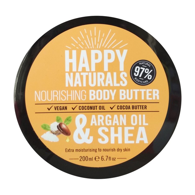 Happy Naturals Argan Oil & Shea Nourishing Body Butter Ενυδατική Κρέμα Σώματος με Έλαιο Argan 200ml Happy Naturals Argan Oil & Shea Nourishing Body Butter Ενυδατική Κρέμα Σώματος με Έλαιο Argan 200ml