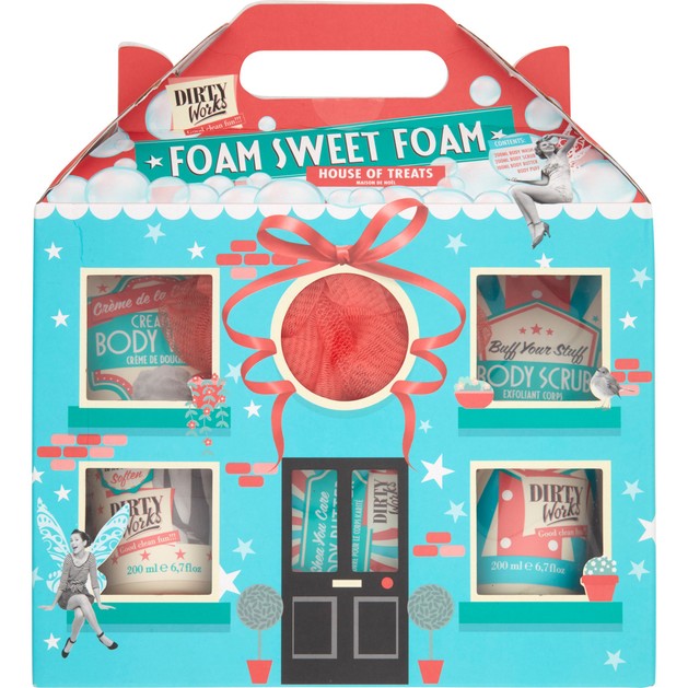 Dirty Works Foam Sweet Foam, Body Wash 200ml, Body Butter 100ml, Body Scrub 200ml & Body Puff 1τμχ Dirty Works Foam Sweet Foam, Body Wash 200ml, Body Butter 100ml, Body Scrub 200ml & Body Puff 1τμχ
