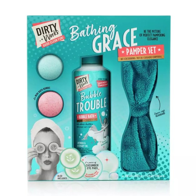 Dirty Works Promo Pack Bathing Grace Pamper Set Bubble Trouble Bath 500ml & Δώρο 2 Mini Bubble Bath Bombs & Δώρο Super Soft Headband Dirty Works Promo Pack Bathing Grace Pamper Set Bubble Trouble Bath 500ml & Δώρο 2 Mini Bubble Bath Bombs & Δώρο Super Soft Headband