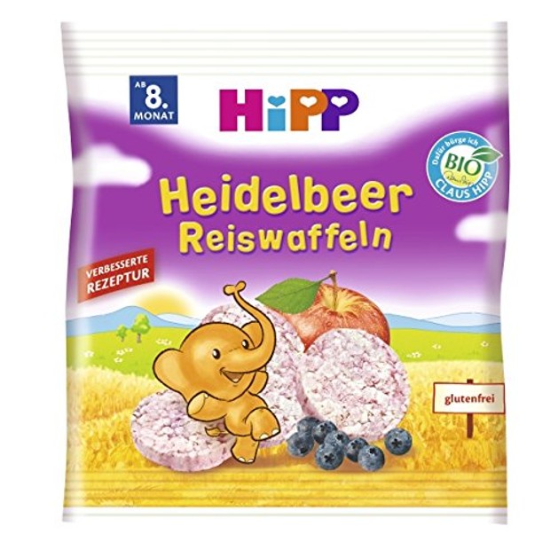 Hipp Heidelbeer Reiswaffeln Παιδικό Ρυζογκοφρετάκι με Μήλο & Βατόμουρο από τον 8ο Μήνα 35 gr Hipp Heidelbeer Reiswaffeln Παιδικό Ρυζογκοφρετάκι με Μήλο & Βατόμουρο από τον 8ο Μήνα 35 gr