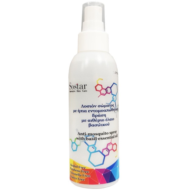 Sostar Anti-Mosquito Spray with Basil Essential Oil 150ml Sostar Anti-Mosquito Spray with Basil Essential Oil 150ml