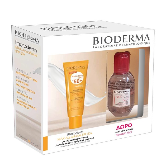 Bioderma Photoderm Max Aquafluide SPF50+ Λεπτόρρευστο Αντηλιακό Προσώπου 40ml & Sensibio H2O 100ml Bioderma Photoderm Max Aquafluide SPF50+ Λεπτόρρευστο Αντηλιακό Προσώπου 40ml & Sensibio H2O 100ml