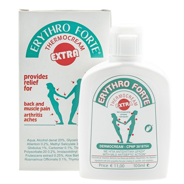 Erythro Forte Extra Thermocream για Ανακούφιση Στους Πόνους με Άρωμα Γερανιού 100ml Erythro Forte Extra Thermocream για Ανακούφιση Στους Πόνους με Άρωμα Γερανιού 100ml
