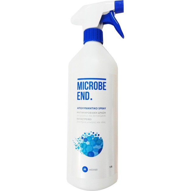 Medisei Microbe End Spray Απολυμαντικό με Αντιμικροβιακή Δράση για Χώρους και Αντικείμενα 1Lt Medisei Microbe End Spray Απολυμαντικό με Αντιμικροβιακή Δράση για Χώρους και Αντικείμενα 1Lt