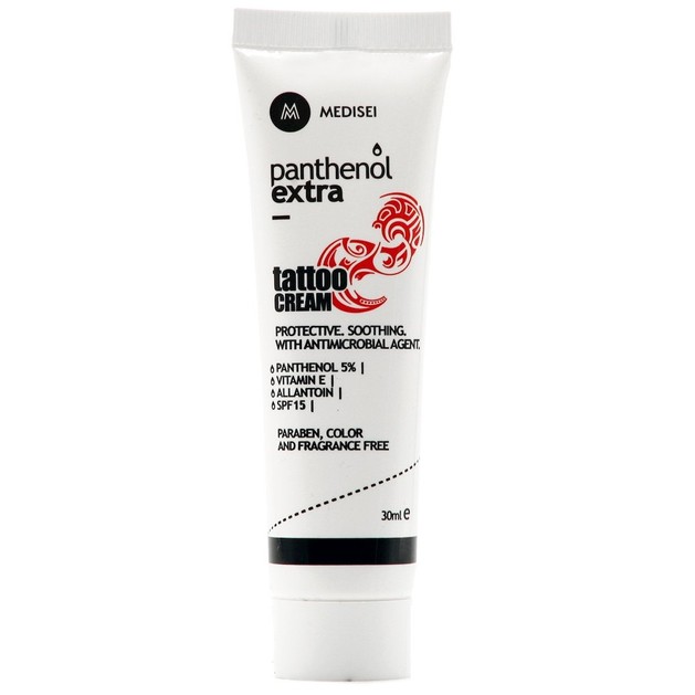 Medisei Panthenol Extra Protective & Soothing Tattoo Cream Spf15 with Antimicrobial Agent 30ml Medisei Panthenol Extra Protective & Soothing Tattoo Cream Spf15 with Antimicrobial Agent 30ml