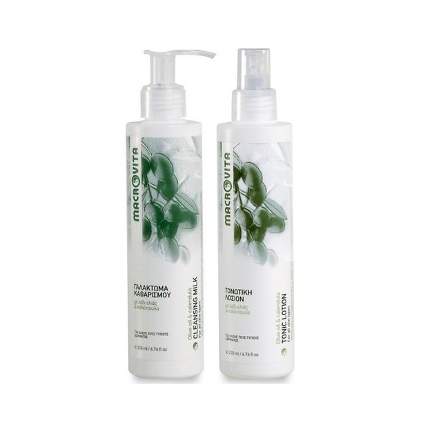 Macrovita Πακέτο Προσφοράς Cleansing Milk with Olive Oil & Calendula 200ml & Δώρο Tonic Lotion with Olive Oil & Calendula 200ml Macrovita Πακέτο Προσφοράς Cleansing Milk with Olive Oil & Calendula 200ml & Δώρο Tonic Lotion with Olive Oil & Calendula 200ml