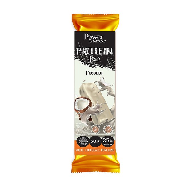 Power of Nature Protein Bar Coconut with White Chocolate Covering 60gr Power of Nature Protein Bar Coconut with White Chocolate Covering 60gr