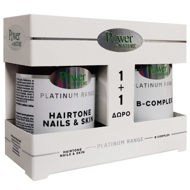 Power of Nature Πακέτο Προσφοράς Platinum Range Hairtone, Nails & Skin 30caps & Δώρο B-Complex 20 caps Power of Nature Πακέτο Προσφοράς Platinum Range Hairtone, Nails & Skin 30caps & Δώρο B-Complex 20 caps