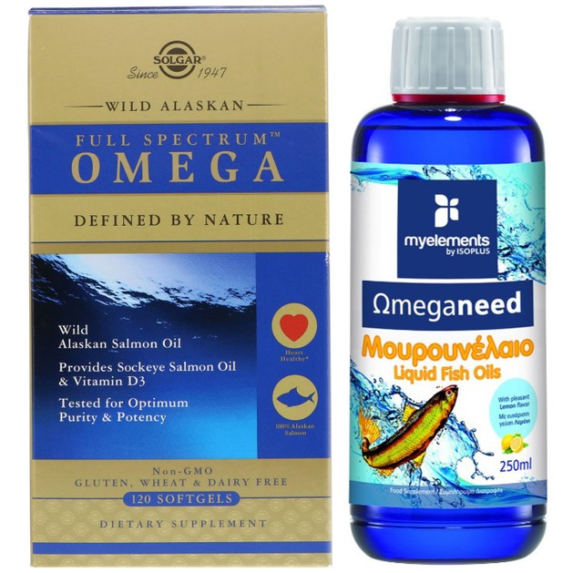 Solgar Πακέτο Προσφοράς Wild Alaskan Full Spectrum Omega 120 softgels & Δώρο My Elements Omeganeed Liquid,Γεύση Λεμόνι 250ml Solgar Πακέτο Προσφοράς Wild Alaskan Full Spectrum Omega 120 softgels & Δώρο My Elements Omeganeed Liquid,Γεύση Λεμόνι 250ml