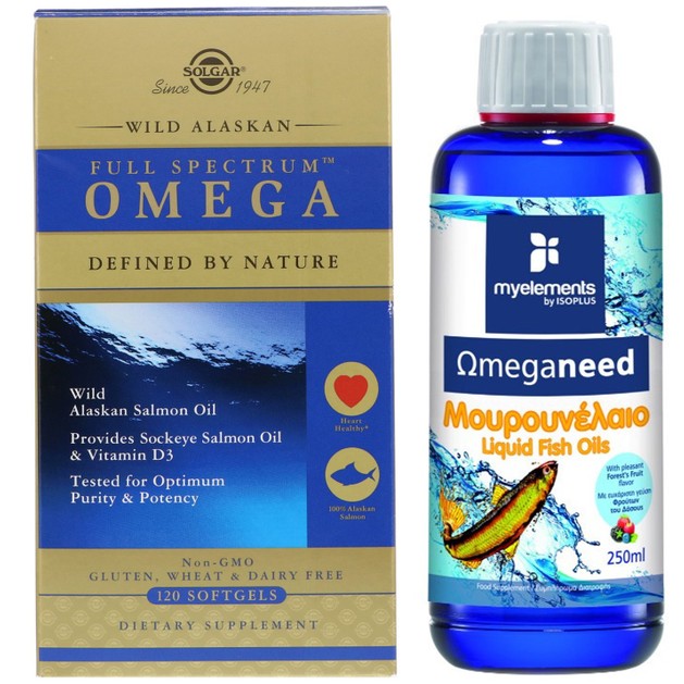 Solgar Πακέτο Προσφοράς Wild Alaskan Full Spectrum Omega 120 softgels &Δώρο My Elements Omeganeed Liquid,Φρούτα του Δάσους 250ml Solgar Πακέτο Προσφοράς Wild Alaskan Full Spectrum Omega 120 softgels &Δώρο My Elements Omeganeed Liquid,Φρούτα του Δάσους 250ml