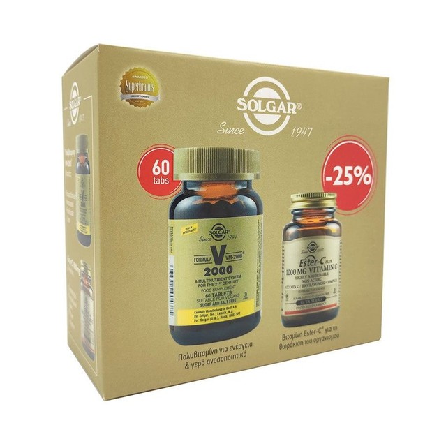 Solgar Πακέτο Προσφοράς Formula VM-2000, 60 tabs & Ester-C 1000mg 30 tabs Promo -25% Solgar Πακέτο Προσφοράς Formula VM-2000, 60 tabs & Ester-C 1000mg 30 tabs Promo -25%