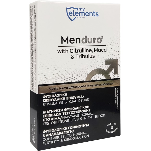 My Elements Menduro with Citrulline, Maca & Tribulus 3 Veg.Caps My Elements Menduro with Citrulline, Maca & Tribulus 3 Veg.Caps