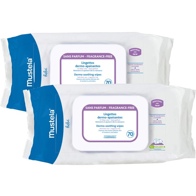 Mustela Πακέτο Προσφοράς Dermo Soothing Wipes 140 Τεμάχια (2x70 Τεμάχια) -50% στο 2ο Προϊόν Mustela Πακέτο Προσφοράς Dermo Soothing Wipes 140 Τεμάχια (2x70 Τεμάχια) -50% στο 2ο Προϊόν