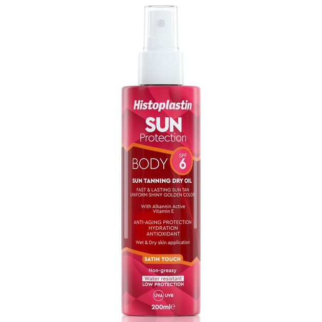 Histoplastin Sun Protection Body Spf6 Sun Tanning Dry Oil Satin Touch 200ml Histoplastin Sun Protection Body Spf6 Sun Tanning Dry Oil Satin Touch 200ml