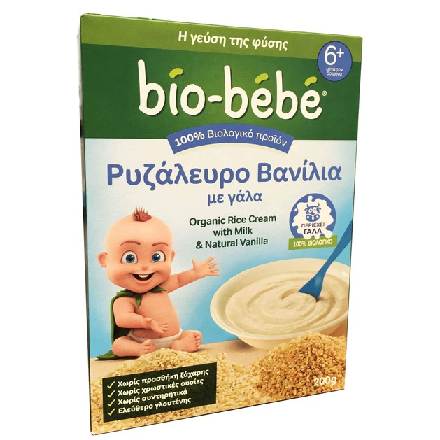 Bio-Bebe Ρυζάλευρο Βανίλια με Γάλα 6m+ Βιολογικής Καλλιέργειας 200gr Έκπτωση -0,70 € Bio-Bebe Ρυζάλευρο Βανίλια με Γάλα 6m+ Βιολογικής Καλλιέργειας 200gr Έκπτωση -0,70 €