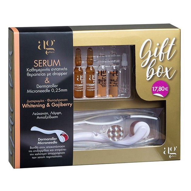 AgPharm Gift Box Whitening & Gojiberry Face Serum 5x2ml & Dermaroller Microneedle 0.25mm AgPharm Gift Box Whitening & Gojiberry Face Serum 5x2ml & Dermaroller Microneedle 0.25mm