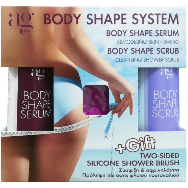 AgPharm Πακέτο Προσφοράς Body Shape System Body Shape Serum 200ml & Body Shape Scrub 200ml & Δώρο Two-Sided Silicone Shower Brush 1 Τεμάχιο AgPharm Πακέτο Προσφοράς Body Shape System Body Shape Serum 200ml & Body Shape Scrub 200ml & Δώρο Two-Sided Silicone Shower Brush 1 Τεμάχιο