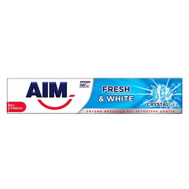 Aim Fresh & White Crystal Gel Οδοντόκρεμα για Έντονη Φρεσκάδα & Λευκότερα Δόντια 75ml Aim Fresh & White Crystal Gel Οδοντόκρεμα για Έντονη Φρεσκάδα & Λευκότερα Δόντια 75ml