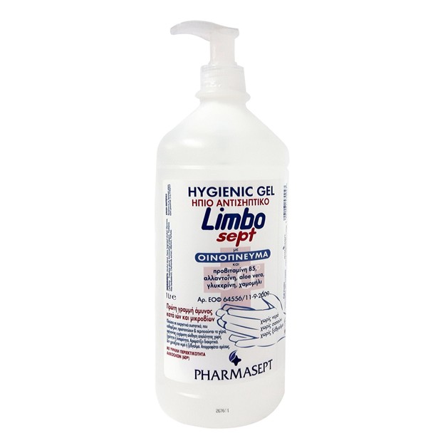 Pharmasept Limbo Sept Hygienic Gel Ήπιο Αντισηπτικό Gel για τα Χέρια, Υψηλής Περιεκτικότητας Αλκοολών (60°) 1L Pharmasept Limbo Sept Hygienic Gel Ήπιο Αντισηπτικό Gel για τα Χέρια, Υψηλής Περιεκτικότητας Αλκοολών (60°) 1L