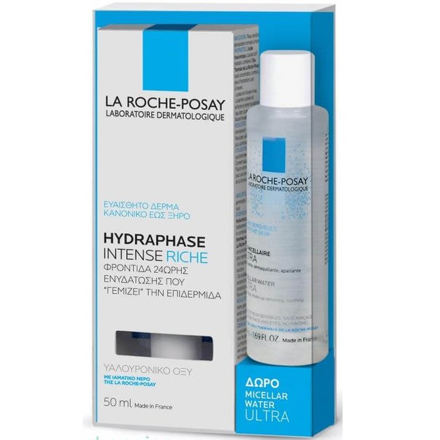 La Roche-Posay Hydraphase Intense Riche Κρέμα Φροντίδας Πλούσιας Υφής, Εντατικής Ενυδάτωσης 50ml &Δώρο Micellar Water Ultra 50ml La Roche-Posay Hydraphase Intense Riche Κρέμα Φροντίδας Πλούσιας Υφής, Εντατικής Ενυδάτωσης 50ml &Δώρο Micellar Water Ultra 50ml