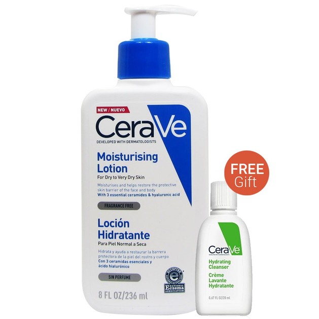 CeraVe Πακέτο Προσφοράς Moisturising Lotion Ενυδατικό Γαλάκτωμα Προσώπου-Σώματος 236m & Δώρο Hydrating Cleanser 20ml CeraVe Πακέτο Προσφοράς Moisturising Lotion Ενυδατικό Γαλάκτωμα Προσώπου-Σώματος 236m & Δώρο Hydrating Cleanser 20ml