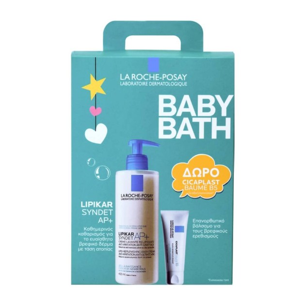 La Roche-Posay Πακέτο Προσφοράς Lipikar Syndet AP+ Αφρόλουτρο για Δέρματα με Τάση Ατοπίας 400ml & Δώρο Cicaplast Baume B5, 15ml La Roche-Posay Πακέτο Προσφοράς Lipikar Syndet AP+ Αφρόλουτρο για Δέρματα με Τάση Ατοπίας 400ml & Δώρο Cicaplast Baume B5, 15ml
