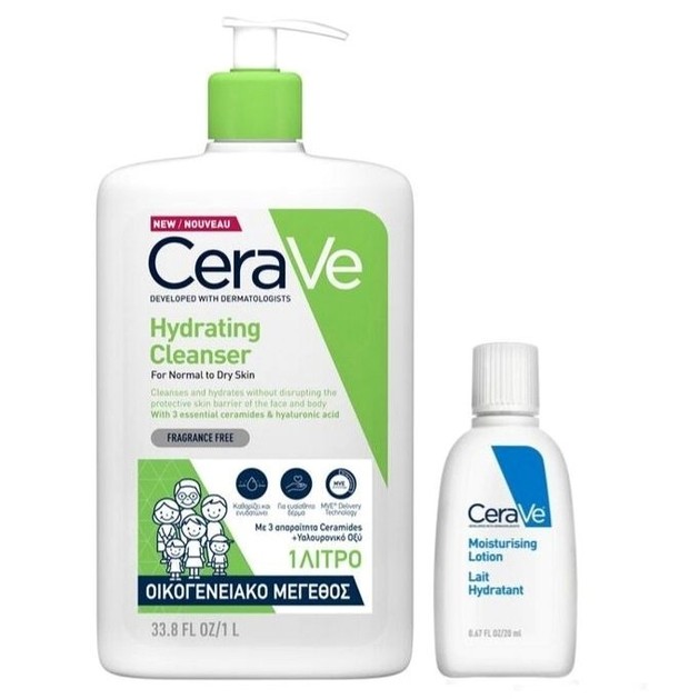 CeraVe Hydrating Cleanser για Κανονικό Έως Ξηρό Δέρμα 1lt + Δώρο Moisturising Lotion 20ml CeraVe Hydrating Cleanser για Κανονικό Έως Ξηρό Δέρμα 1lt + Δώρο Moisturising Lotion 20ml