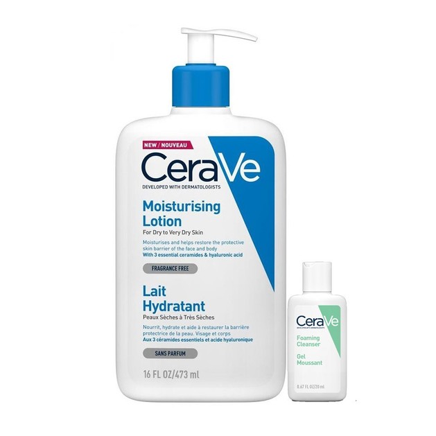 CeraVe Πακέτο Προσφοράς Moisturising Lotion Ενυδατικό Γαλάκτωμα Προσώπου-Σώματος 473m &Δώρο Foaming Cleanser Gel Καθαρισμού 20ml CeraVe Πακέτο Προσφοράς Moisturising Lotion Ενυδατικό Γαλάκτωμα Προσώπου-Σώματος 473m &Δώρο Foaming Cleanser Gel Καθαρισμού 20ml