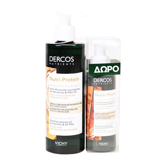 Vichy Promo Dercos Nutri Protein Restorative Shampoo for Dry Hair 250ml & Δώρο Dercos Nutri Protein Restorative Shampoo 100ml Vichy Promo Dercos Nutri Protein Restorative Shampoo for Dry Hair 250ml & Δώρο Dercos Nutri Protein Restorative Shampoo 100ml