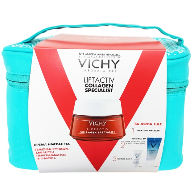 Vichy Promo Liftactiv Specialist Collagen Day Cream 50ml & Δώρο Mineral 89 Booster 10ml & Capital Soleil UV- Age Spf50+ Daily 3ml & Νεσεσέρ Vichy Promo Liftactiv Specialist Collagen Day Cream 50ml & Δώρο Mineral 89 Booster 10ml & Capital Soleil UV- Age Spf50+ Daily 3ml & Νεσεσέρ